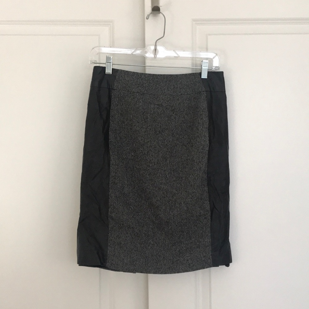 H&M leather and twill skirt